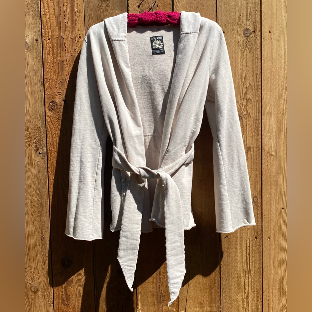 Lucky brand belted, hooded cotton jacket